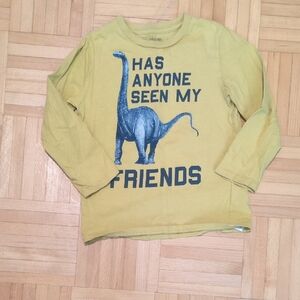 GAP Yellow Long Sleeve Dinosaur Tee